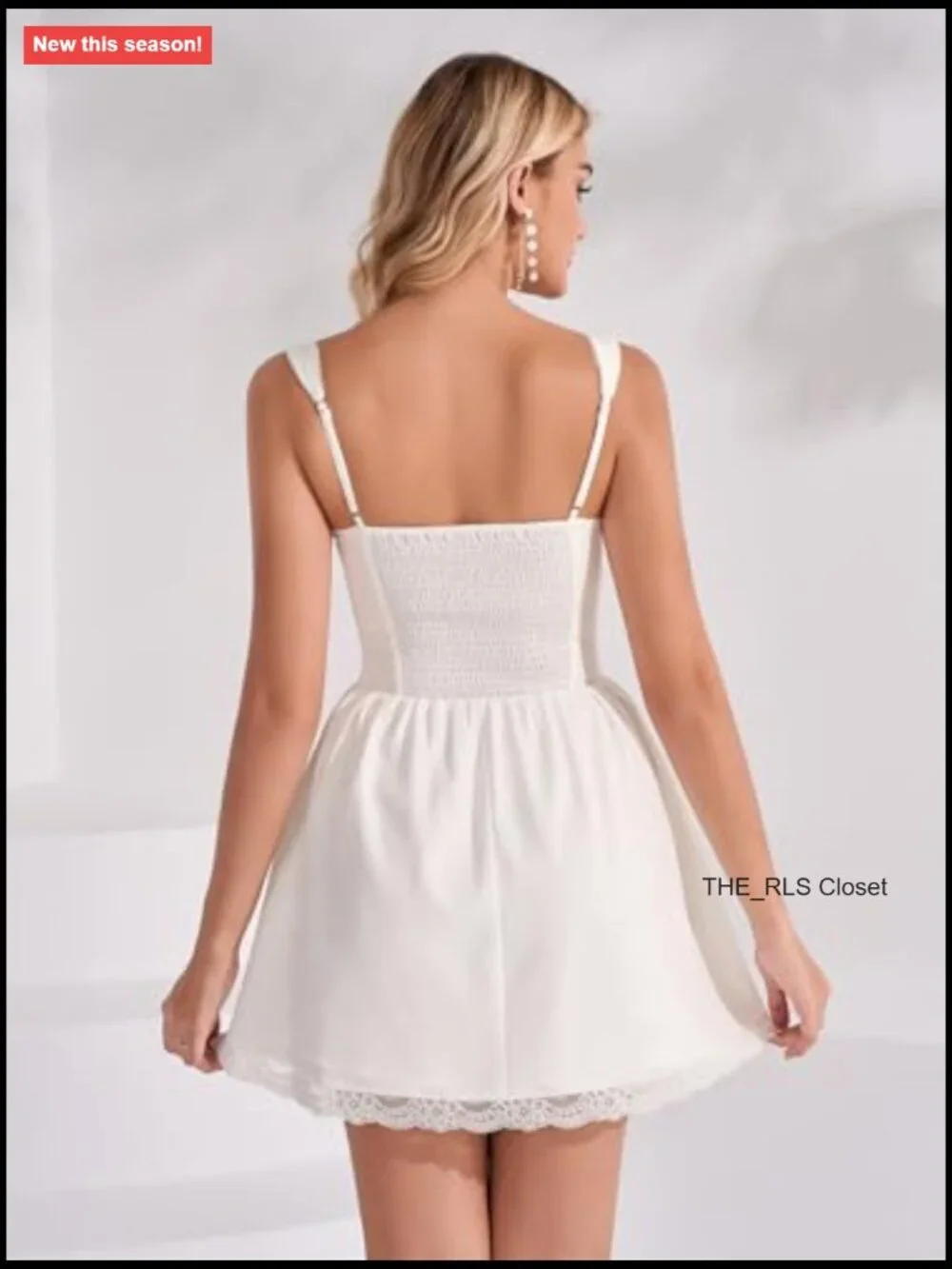 Lace Floral Corset Graduation Mini Dress Flowy A Line Smocked Cute Summer - Picture 3 of 6